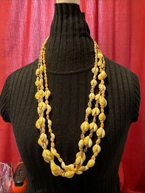 Handcrafted Shell Necklaces 34” each lot of 3 pictures do not do justice